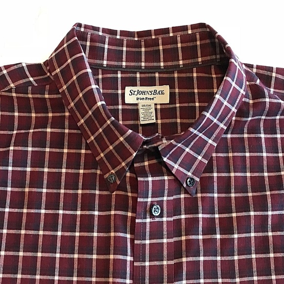 St. John Bay Long Sleeve Iron Free Plaid Shirt-3XL - Picture 1 of 5
